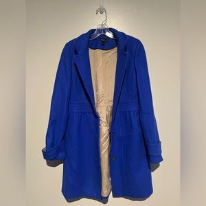 J. Crew Blue Trench Coat with Tailored Silhouette